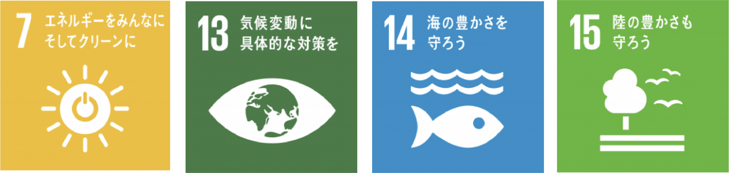 SDGs Marks 7, 13, 14, and 15