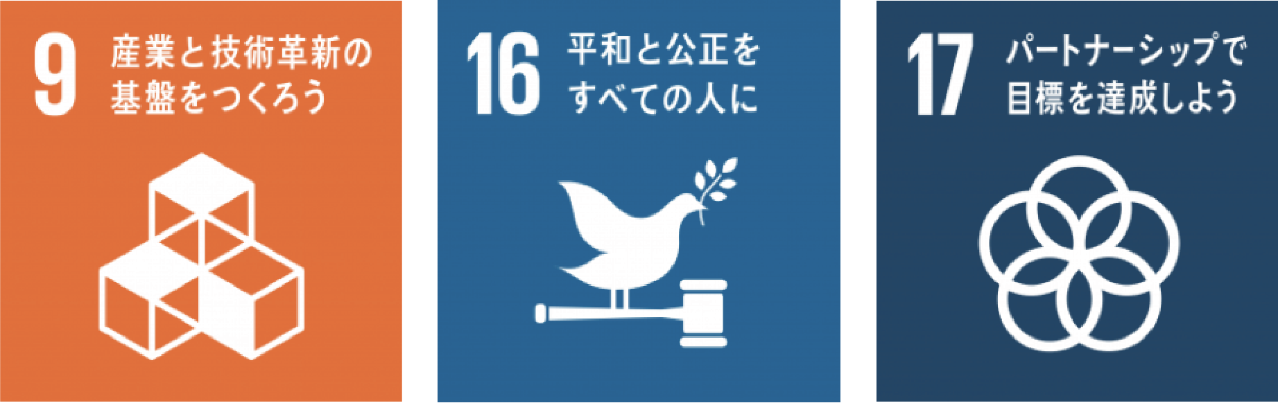 SDGs Marks 9, 16, and 17